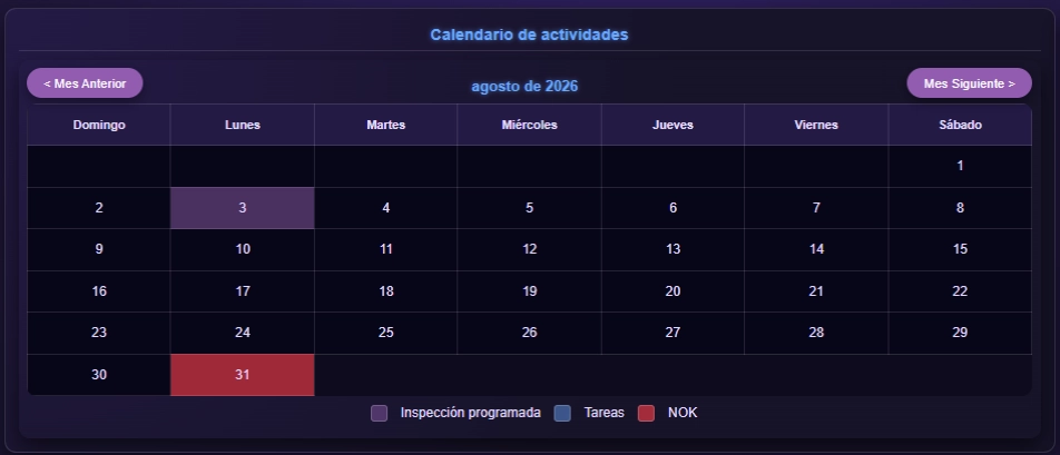 Calendario QHSEproTools