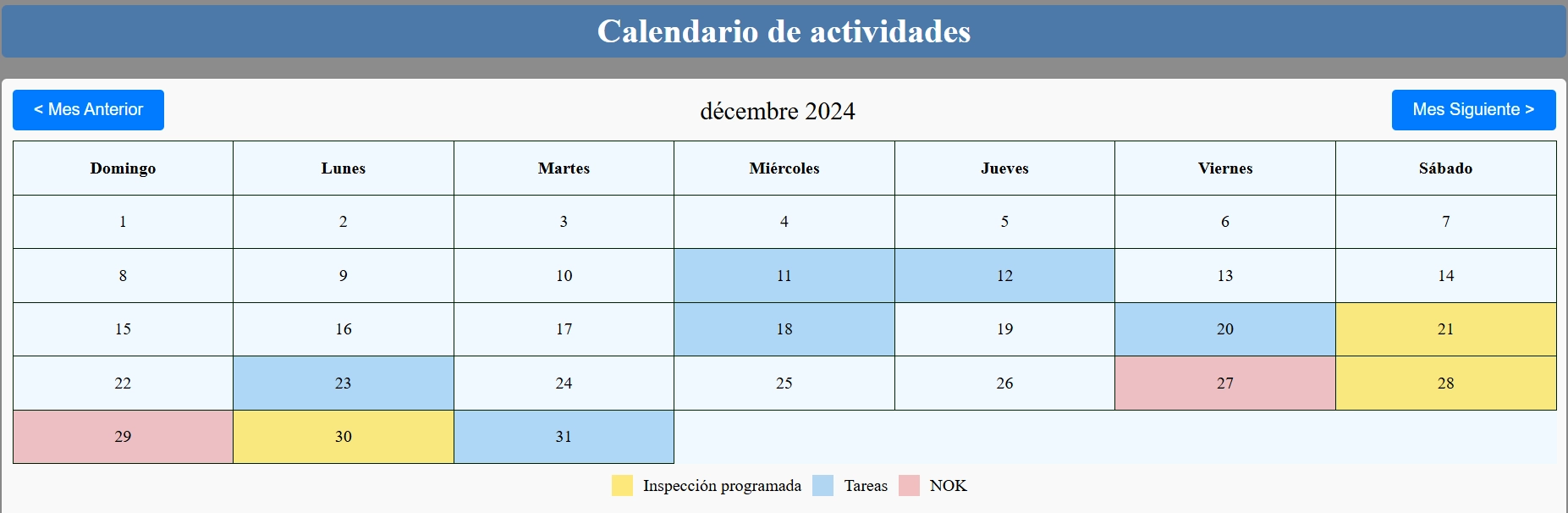 Calendario QHSEproTools